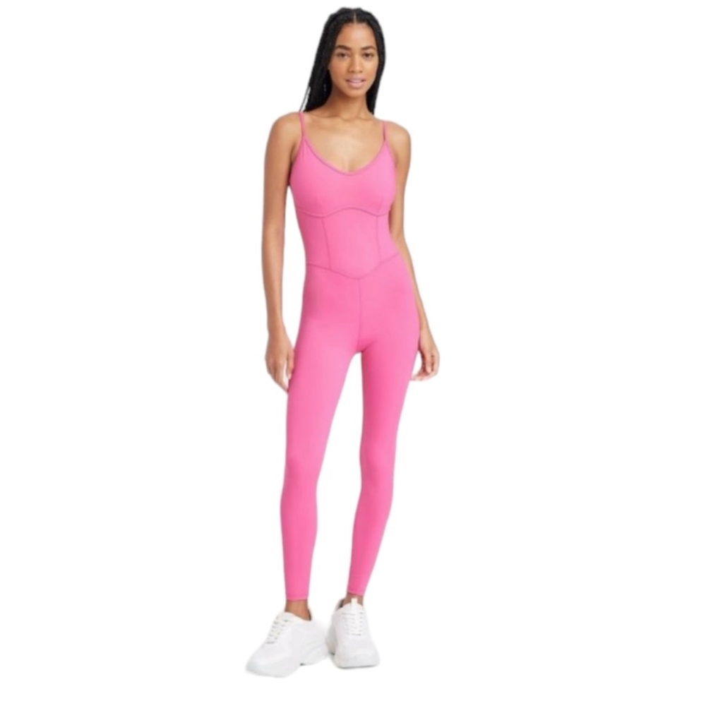 JoyLab Pink Athletic Jumpsuit with Scoop Neckline
